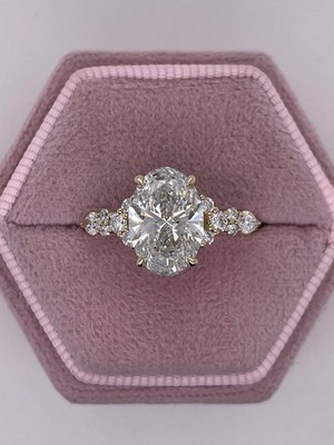 2.50 Carat Oval Cut Lab Created Diamond Wedding Ring 14k Yellow Gold Plated