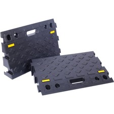 4" High 2 Piece Portable Automotive Curb Ramp 6600 Lbs Load Capacity Heavy-Duty