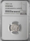 1923-S  10C MERCURY SILVER DIME  NGC XF DETAILS "ENVIRO DAMAGE"  #8405235-022