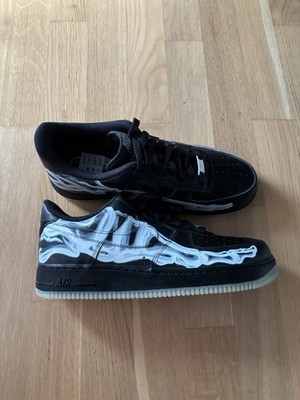 Nike Air Force 1 '07 QS Black Skeleton 2019 Halloween Gr. 45