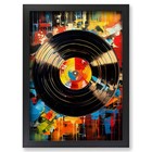 Framed Vinyl Record Abstract Art No.3 Wall Art Canvas Print Poster Picture