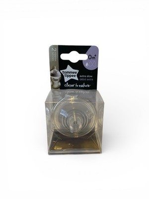 Set Of 2 Tommee Tippee Closer to Nature Bottle Extra Slow Flow Silicone Nipples 