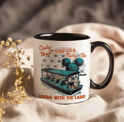 Disney Epcot Mickey And Friends Boat Living With The Land Black White Coffee Mug