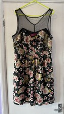Floral Boohoo Midi Dress Side Zip Size 12 