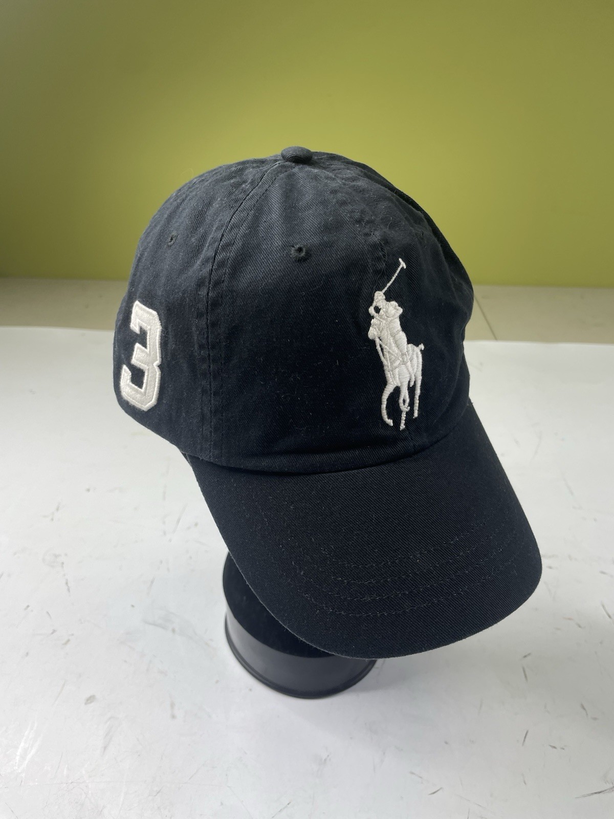 Cappello Polo Ralph Lauren #3 Big Pony ricamato berretto cinturino pelle regolabile nero