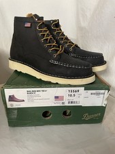 Stivali Danner Bull Run Moc Toe 6” Nero ST Uomo Taglia 10.5D Stivali Punta Acciaio 15569