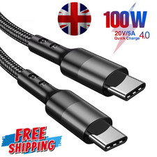 USB-C Cable To USB -C Braided Fast Charger Cable Type C Lead for Samsung Galaxy