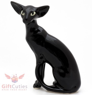 Porcelain Figurine of Oriental Shorthair Cat Kitty Kitten