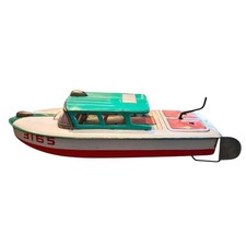 Vintage Masudaya Spark Cruiser Tin Toy Boat Wind-Up Propeller Japan 25cm