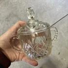Vintage Anchor Hocking Prescut Clear Bowl with Lid Vintage Pineapple Sugar Bowl