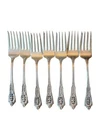 Wallace Sterling Silver 7 Dinner Forks Rose Point Pattern 242.43grams