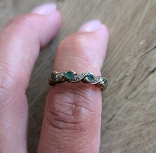 Incomplete 9ct Gold Emerald & Diamond Eternity Ring - 2g - Scrap / Repair