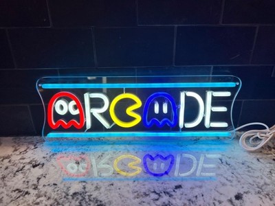 16''x5'' Arcade Video Game Machine LED Neon Sign With Dimmer USB Powered Light