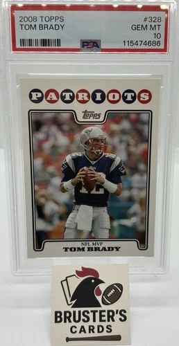2008 TOPPS #328 TOM BRADY PSA 10 GEM MT PATRIOTS NFL MVP