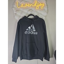 NWT Adidas Camo Logo Black Hoodie Pullover Men's Size Medium IP3212