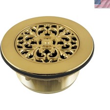 Elegant 4-1/4" Round Brass Shower Drain - Timeless Brushed Finish