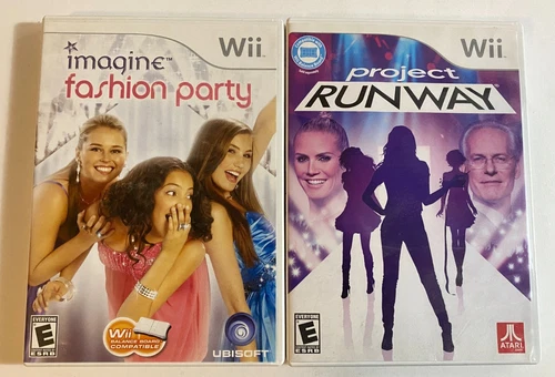 Nintendo Wii Fashion Game Lot- Project Runway and Imagine Fashion Party