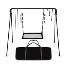 Bruntmor Grill Swing Campfire Cooking Stand BBQ Grill for Cookware & Dutch Ov...