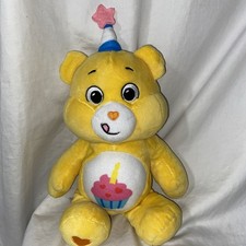 Care Bears Birthday Bear Yellow Plush Basic Fun Stuffed Animal toy