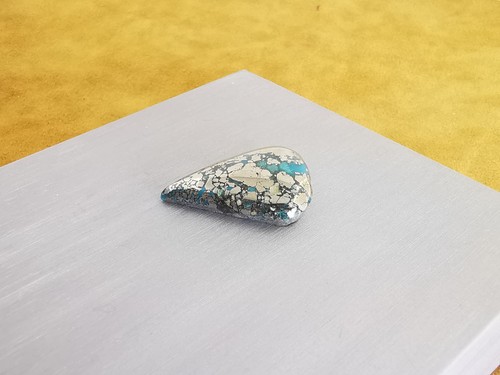 Persischer Türkis Cabochon, Tropfenform, stabilisierter blauer Stein, 25 Karat - Bild 13 von 13