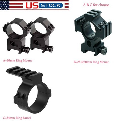 30mm Middle Profile Rings Mount/34mm Ring Barrel/Tri-rail 25.4&30mm Ring Mount