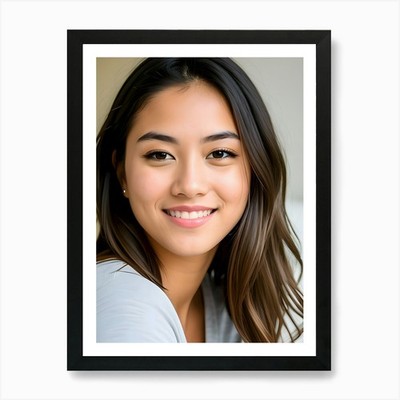 Portrait Of A Young Asian Woman ~ R Framed Wall Art Poster Canvas Print Picture