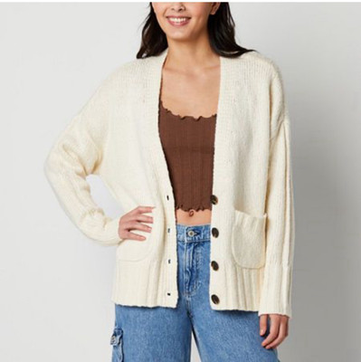 New Arizona Gap AE Fluffy Soft-Knit Button Up Cardigan Sweater