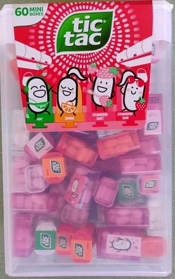 Giant Tic Tac Display Box Mints 60 Mini Packs 4 Flavors Exp 05/2026 Damaged Box