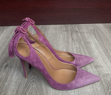 Aquazzura Forever Merilyn 85 Purple Tassel Pu...
