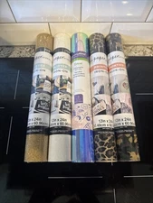 NIP Cricut Paper Source Vinyl Lot Premium IRON ON Vinyl & Transfer Tape 5 Rolls