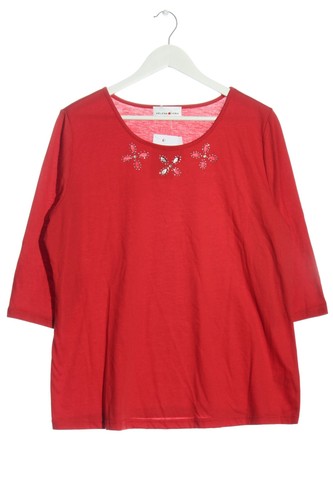 HELENA VERA Manica lunga Donna Camicia Taglia IT 50 rosso stile casual