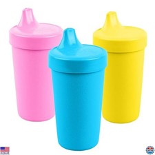 Re-Play Toddler Sippy Cups - 10 Oz, Reusable, Spill-Proof, Dishwasher Safe,
