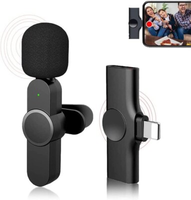 Kabelloses Lavalier Mikrofon Telefon Mikrofon Plug-Play Ansteckmikrofon für iPhone Android