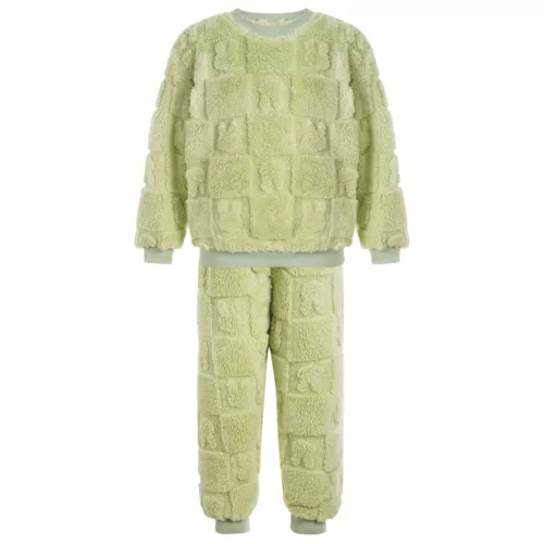 Kids Childrens Warm Fleece Pyjamas Set For Girls Boys Sleepwear 2 Pieces Sets - Bild 14 von 56