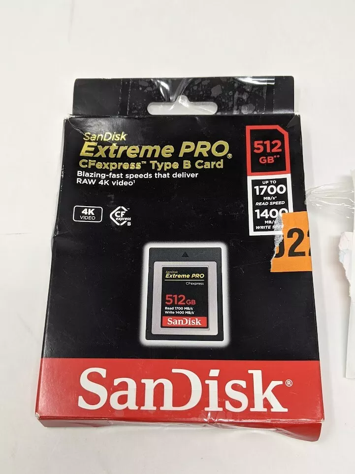 SanDisk 512GB Extreme PRO CFexpress Card Type B - SDCFE-512G-GN4NN (N11-7 27)