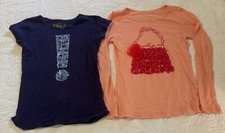 Lot of 2 Crewcuts Girls Collectible Tee Shirts Size 12 Long  Short Sleeve