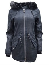 Hoodlamb Women's Black Natural Hemp Hooded Warm Parka 420 Nwt