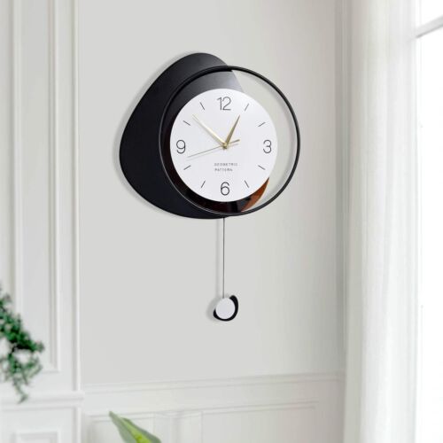 Pendulum Wall Clock, 24" Silent Non Ticking Decorative Clock Home Office Living