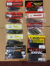 10 Packs Of  Jackall, Roboworms , Savage Gear, Big Bite Baits, Strike King worms