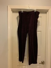 NWT Chico's Zenergy Size 3 XL 16-18 x 30.5"Boysenberry Pintuck Velour Pants
