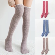 Leg Warmers Fuzzy Socks Thigh High Socks Long Stockings Foot Socks Solid Warm