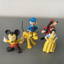 5 Vintage Marx Walt Disney Figurines Goofy Pluto Donald Mickey Snow White