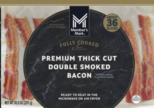 Member's Mark Premium Fully-Cooked Thick Cut Double-Smoked Bacon, 10.5 Ounce