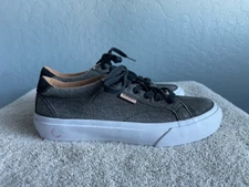 Vans Unisex Athletic Sneakers Gray White 721454 Low Top Lace Up M 4.5 W 6 M