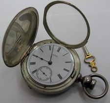 Waltham Dueber Coin silver hunting Pocket Watch 18s 1893 15j. Bartlet 1,639,631
