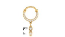 14K SOLID GOLD NOSE SEPTUM RING WITH DIAMONDS