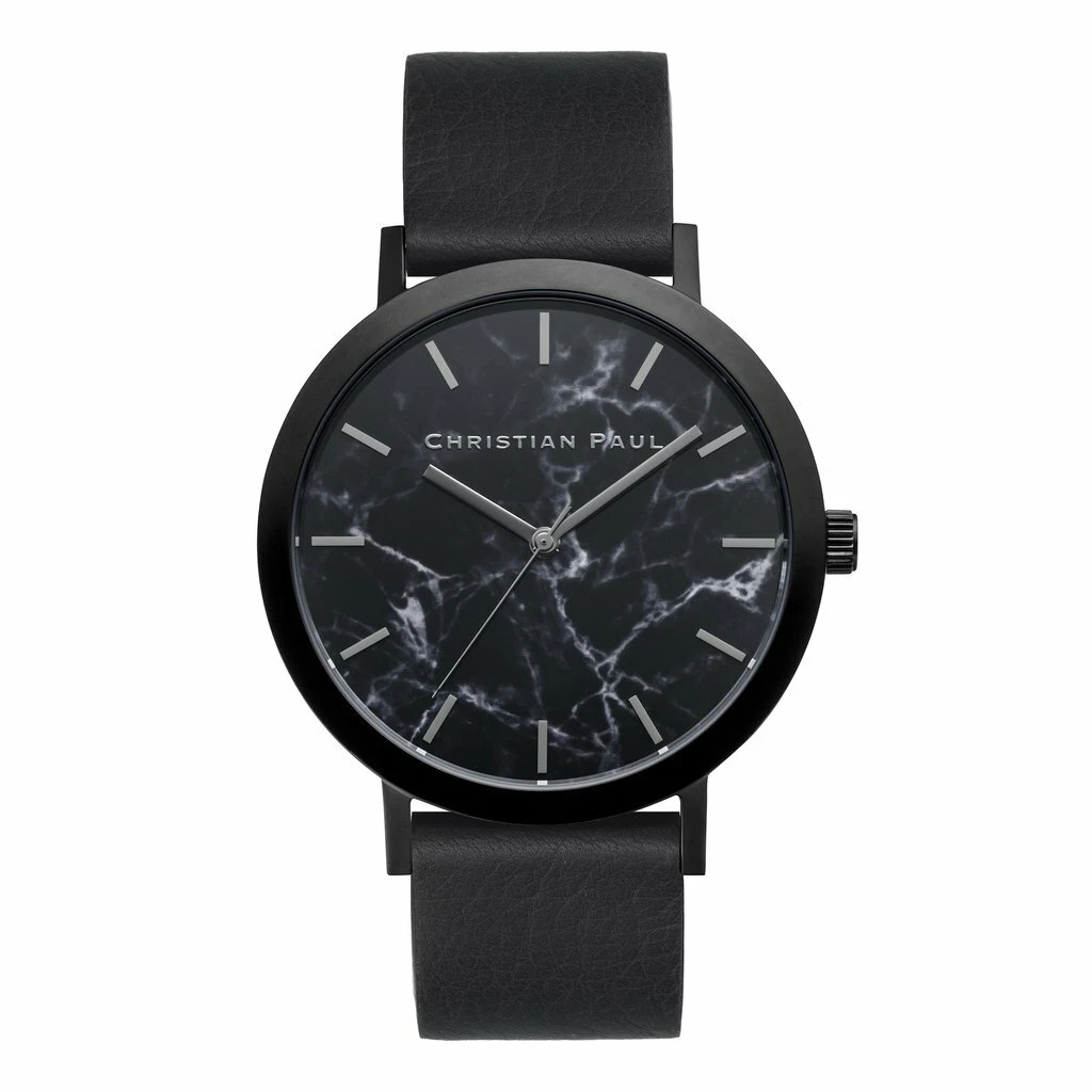 Christian Paul All Black Marble Leather Watch MR 01 eBay
