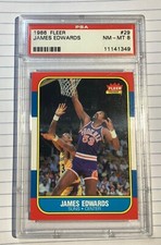 1986 Fleer James Edwards PSA 8 Phoenix Suns #29 NM-MINT NBA