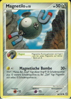 Pokemon Karte Trading Card Game D&P Sturmtief Nr. 66/100 Magnetilo