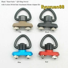 Heart QD Sling Swivel +Blue/Red/Tan/Black Keymod/M-lok Rail Attachment Set